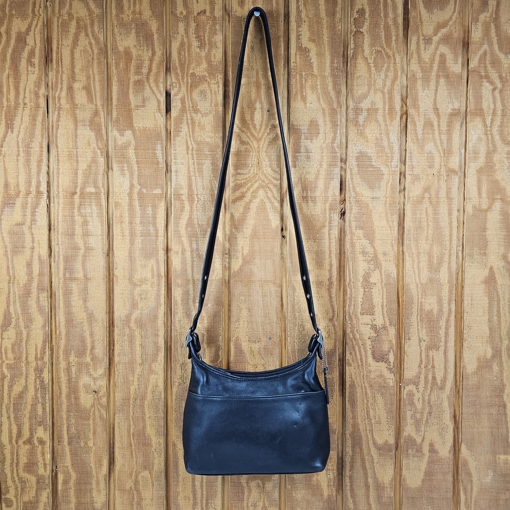 Vintage Coach 9136 Legacy Pocket Zip Hobo Crossbody Bag Black Leather